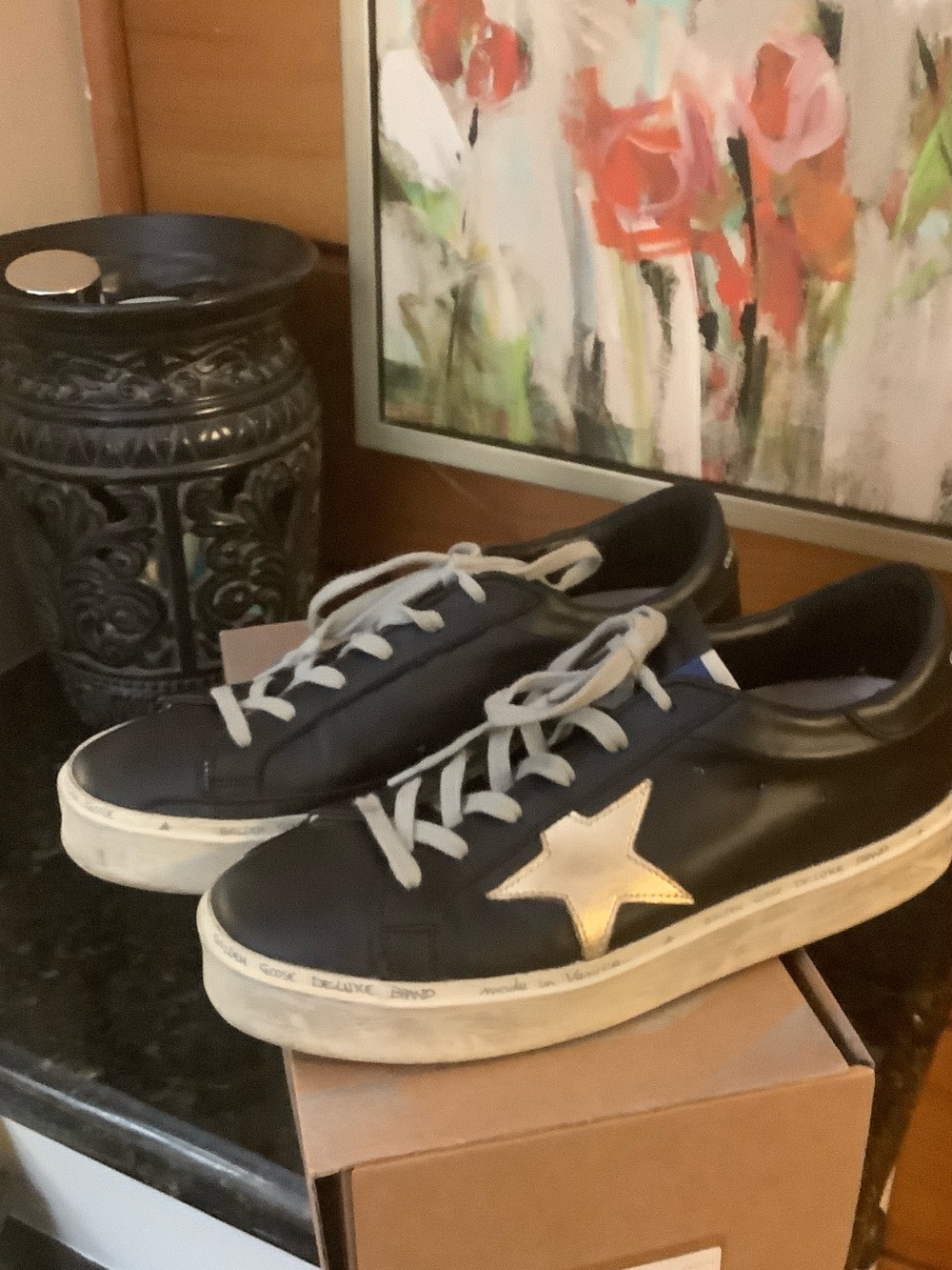 Golden Goose Black Hi Star Sneakers - Picture 4 of 6